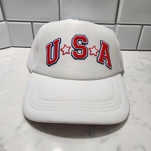 USA Red White and Blue White Foam Trucker Hat NEW